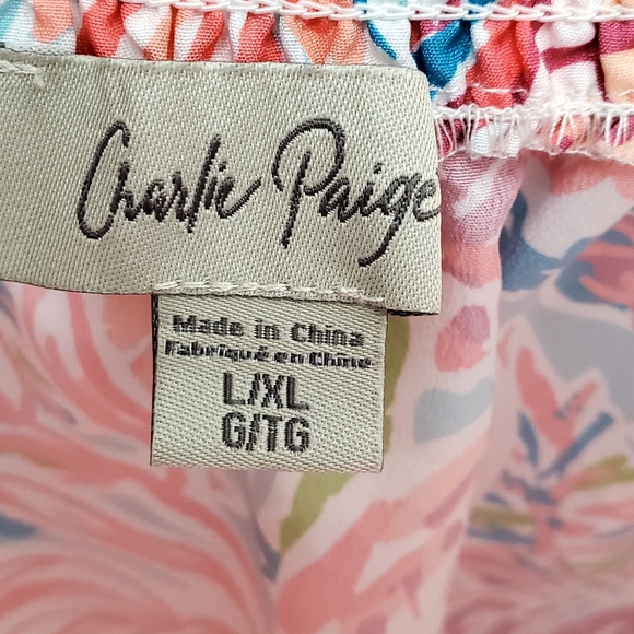 Charlie Paige Women's Off-Shoulder Pineapple Print Chiffon Style Vacation Dress - Picture 7 of 7